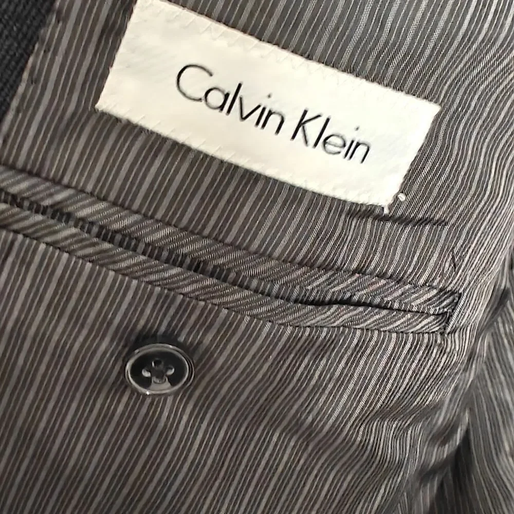 Calvin Klein Velvet Classic Gray Black Sport Coat 46R